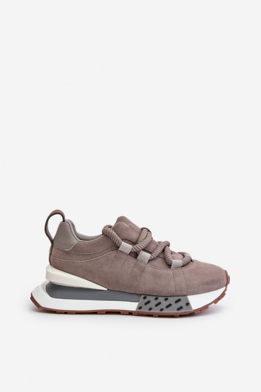 iš zomšos  modelio batai  su platforma Z Grubym m Artiker 54C1463 pilkos spalvos