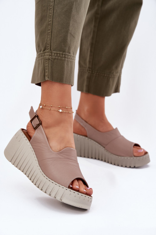 Moteriškos basutės Z Naturalnej Skóry  Artiker 54C0788 smėlio spalvos