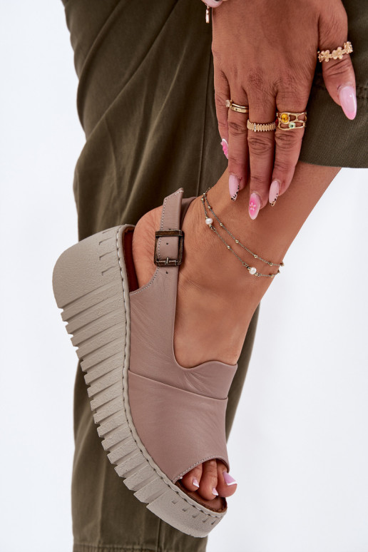 Moteriškos basutės Z Naturalnej Skóry  Artiker 54C0788 smėlio spalvos