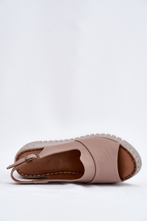 Moteriškos basutės Z Naturalnej Skóry  Artiker 54C0788 smėlio spalvos