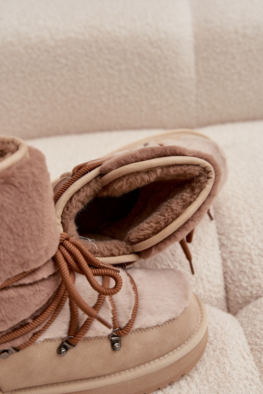 sniego batai  su kailiuku D.Franklin DFSH370012 smėlio spalvos