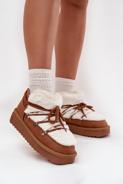  sniego batai su platforma su kailiuku D.Franklin DFSH370011 Camel