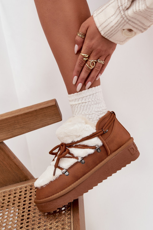  sniego batai su platforma su kailiuku D.Franklin DFSH370011 Camel