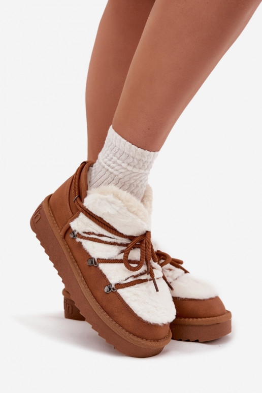  sniego batai su platforma su kailiuku D.Franklin DFSH370011 Camel