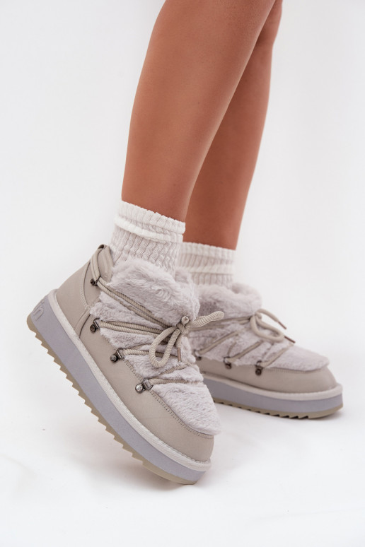  sniego batai su platforma su kailiuku D.Franklin DFSH370011 pilkos spalvos