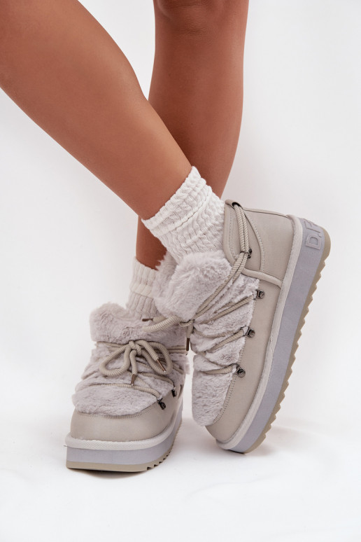  sniego batai su platforma su kailiuku D.Franklin DFSH370011 pilkos spalvos