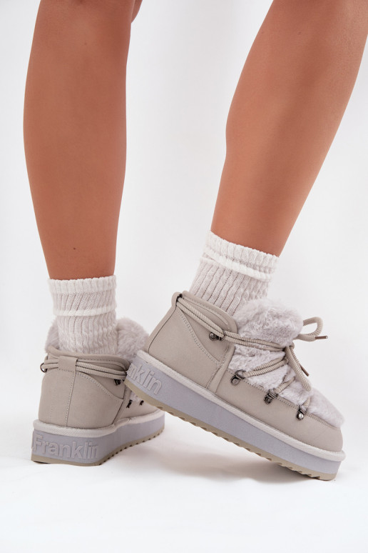  sniego batai su platforma su kailiuku D.Franklin DFSH370011 pilkos spalvos