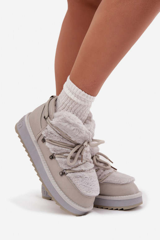  sniego batai su platforma su kailiuku D.Franklin DFSH370011 pilkos spalvos