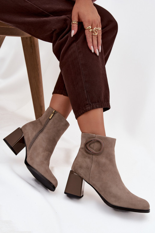 iš zomšos Šilti aulinukai ant kulno  Detalem Artiker 57C0014 smėlio spalvos