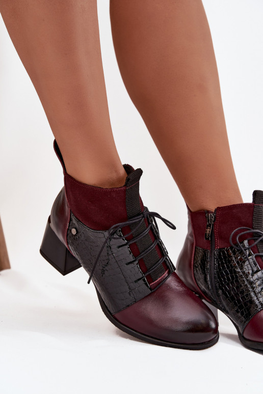 Zazoo 60503 Aulinukai su kulniukais pašiltinti bordo spalvos