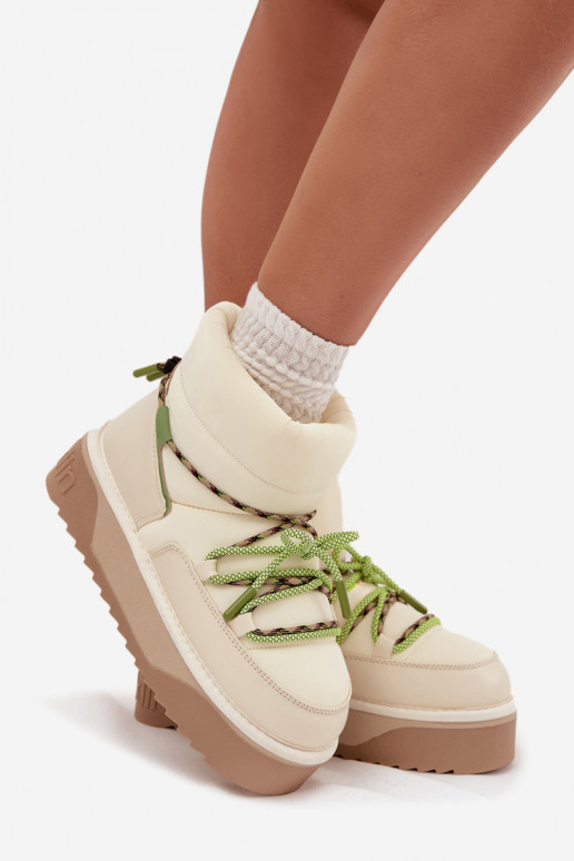 sniego batai su platforma D.Franklin DFSH371015 dramblio kaulo spalvos