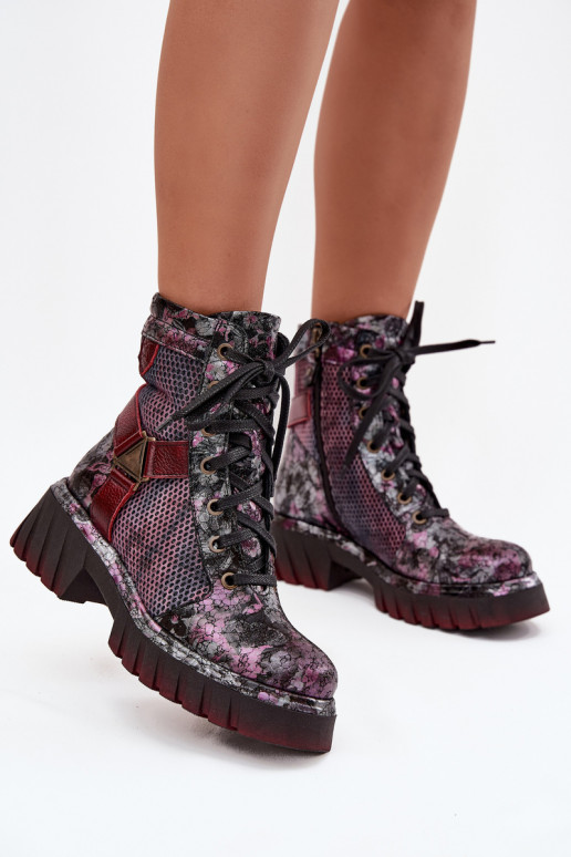 Aulinukai auliniai batai   07072-23 bordo spalvos