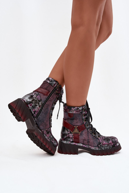 Aulinukai auliniai batai   07072-23 bordo spalvos