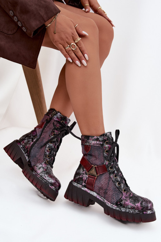 Aulinukai auliniai batai   07072-23 bordo spalvos