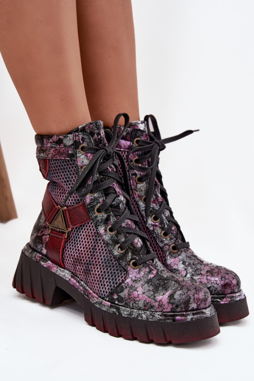 Aulinukai auliniai batai   07072-23 bordo spalvos