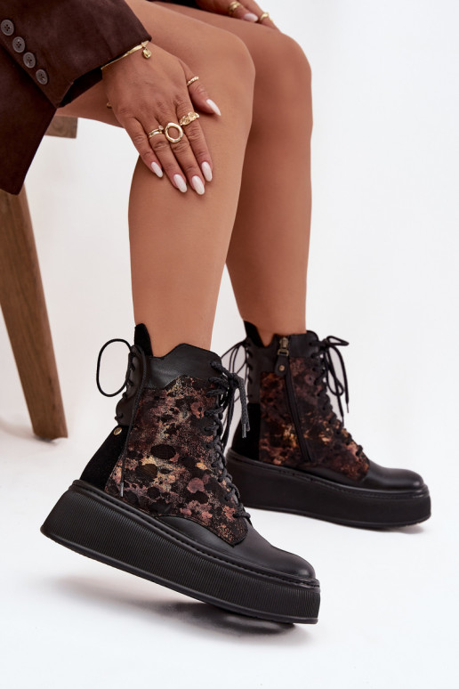 Aulinukai su platforma  07086-01 Juodos spalvos Aulinukai su platforma  07086-01 Juodos spalvos