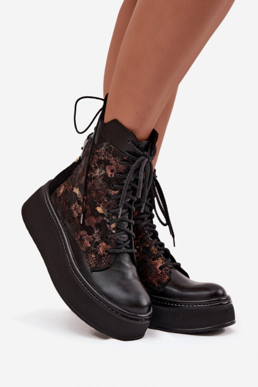 Aulinukai su platforma  07086-01 Juodos spalvos Aulinukai su platforma  07086-01 Juodos spalvos