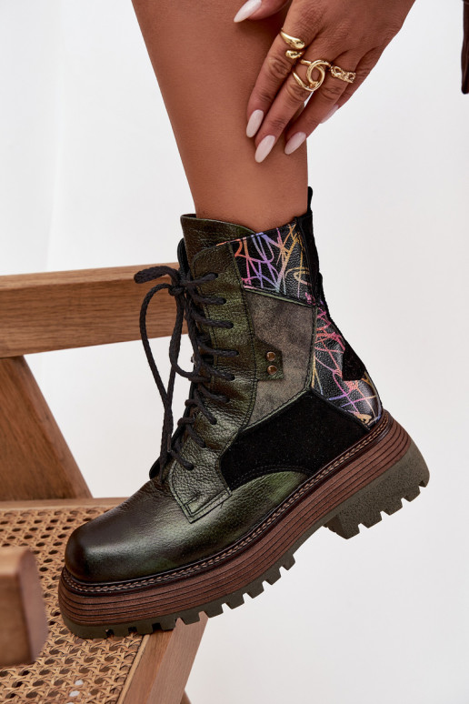 Aulinukai auliniai batai  su platforma  07104-09 chaki spalvos