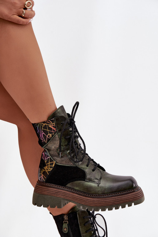 Aulinukai auliniai batai  su platforma  07104-09 chaki spalvos