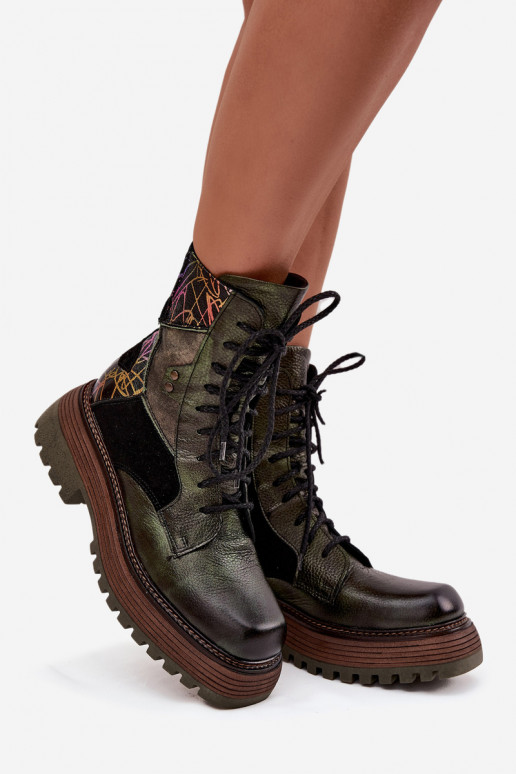 Aulinukai auliniai batai  su platforma  07104-09 chaki spalvos