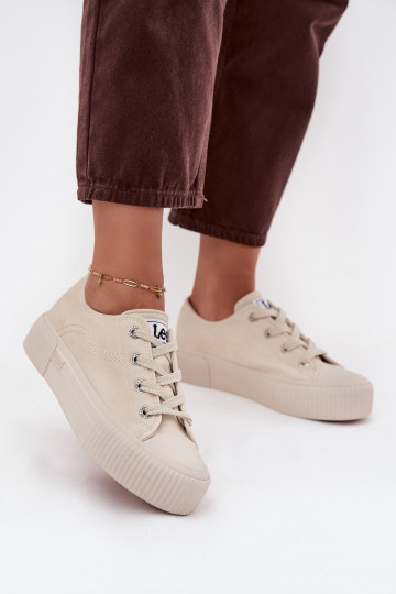 Laisvalaikio bateliai su platforma LEE ISLA C WOMEN LOW 50253001.35E smėlio spalvos