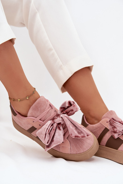Moteriški sportinio stiliaus batai su veliūriniu lanku, rožinės spalvos, Ashlyn