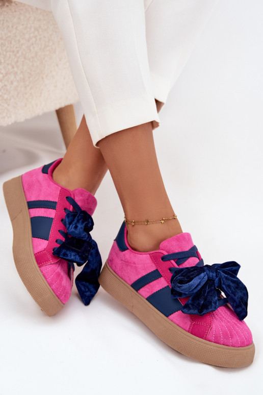 Moteriški sportinio stiliaus batai su veliūriniu lanku, rožinės spalvos, Ashlyn