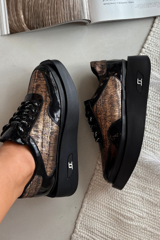 Odiniai moteriški suvarstomi batai su platforma Artiker 57C2044, juodos spalvos