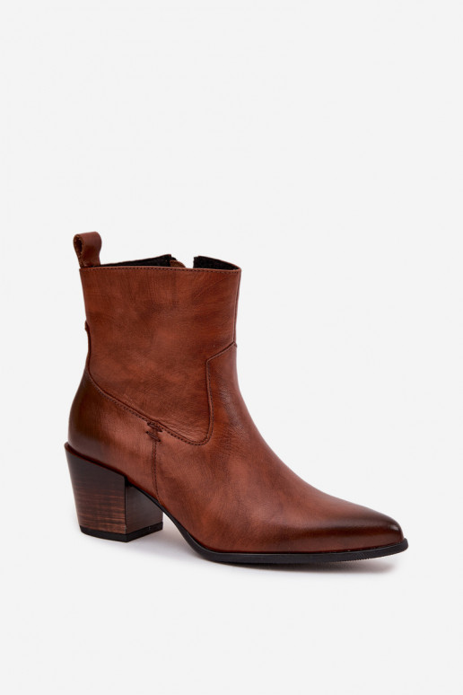 Aulinukai kaubojiško stiliaus  su kulniukais pašiltinti Zazoo 60565 rudos spalvos