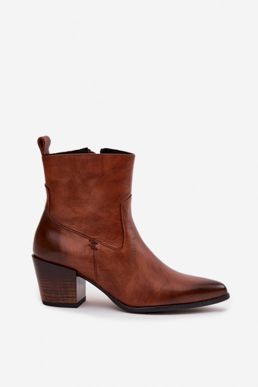 Aulinukai kaubojiško stiliaus  su kulniukais pašiltinti Zazoo 60565 rudos spalvos