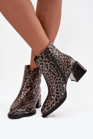 Aulinukai   pašiltinti su leopardo kailio raštais D&A CR52-622 Juodos ir-aukso spalvos
