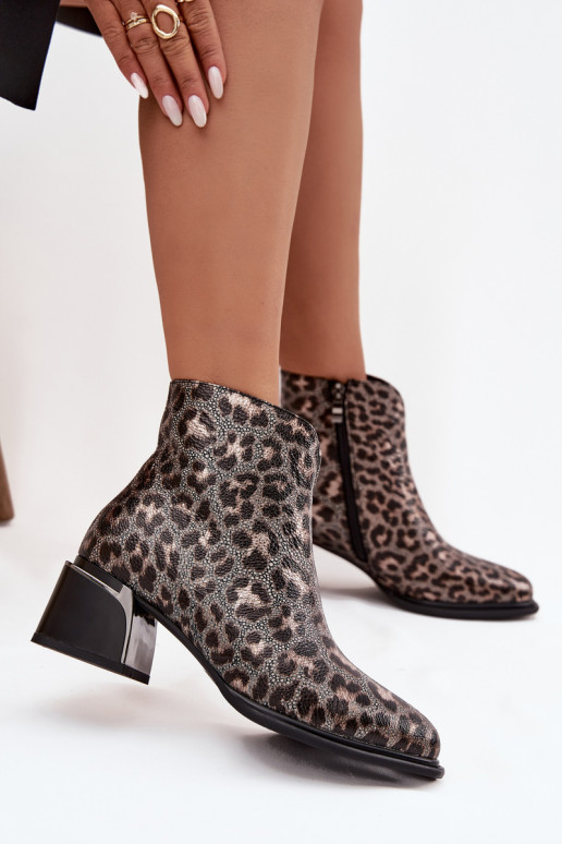 Aulinukai   pašiltinti su leopardo kailio raštais D&A CR52-622 Juodos ir-aukso spalvos