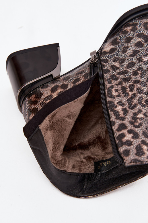 Aulinukai   pašiltinti su leopardo kailio raštais D&A CR52-622 Juodos ir-aukso spalvos