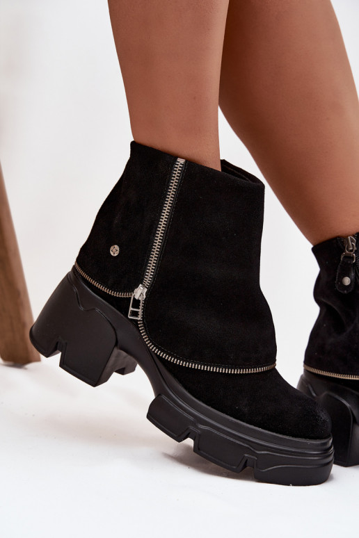 Aulinukai  Z Wywiniętą Cholewką  07145-01 Juodos spalvos