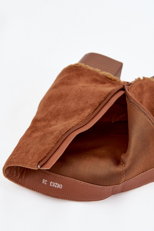 Moteriški aulinukai Z Wywiniętą Cholewką rudos spalvos Idalia