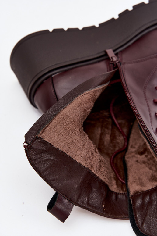 Aulinukai  su ornamentais pašiltinti bordo spalvos Ulrika