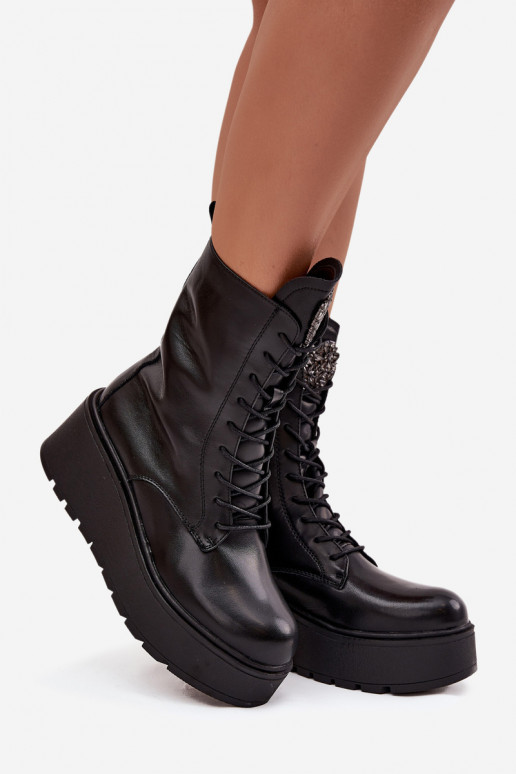 Aulinukai  su ornamentais pašiltinti Juodos spalvos Ulrika