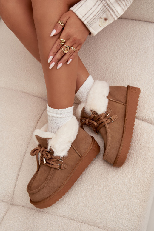 sniego batai  Z Naturalnego Zamszu D.Franklin DFSH375006 Camel