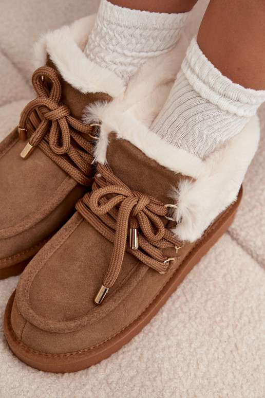 sniego batai  Z Naturalnego Zamszu D.Franklin DFSH375006 Camel