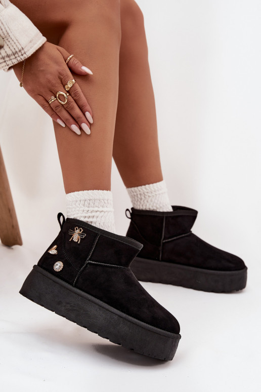 sniego batai  su platforma Z Przypinkami Juodos spalvos Maelle