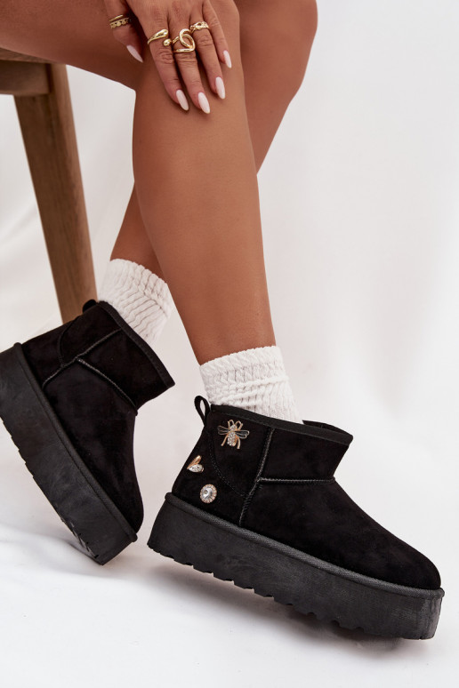 sniego batai  su platforma Z Przypinkami Juodos spalvos Maelle