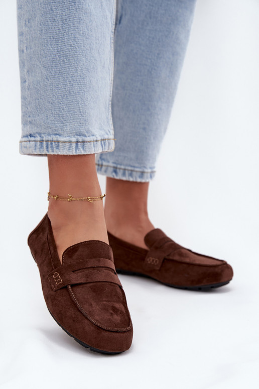 Moteriški plokščiapadžiai mokasinai tamsiai rudos spalvos "Soreline"