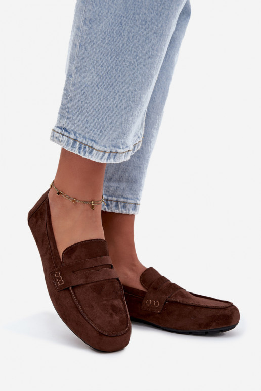 Moteriški plokščiapadžiai mokasinai tamsiai rudos spalvos "Soreline"