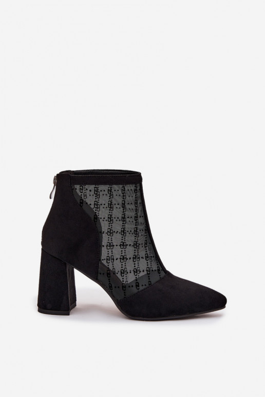 Moteriški aulinukai su tinkleliu D&A LZ52-944 juodos spalvos