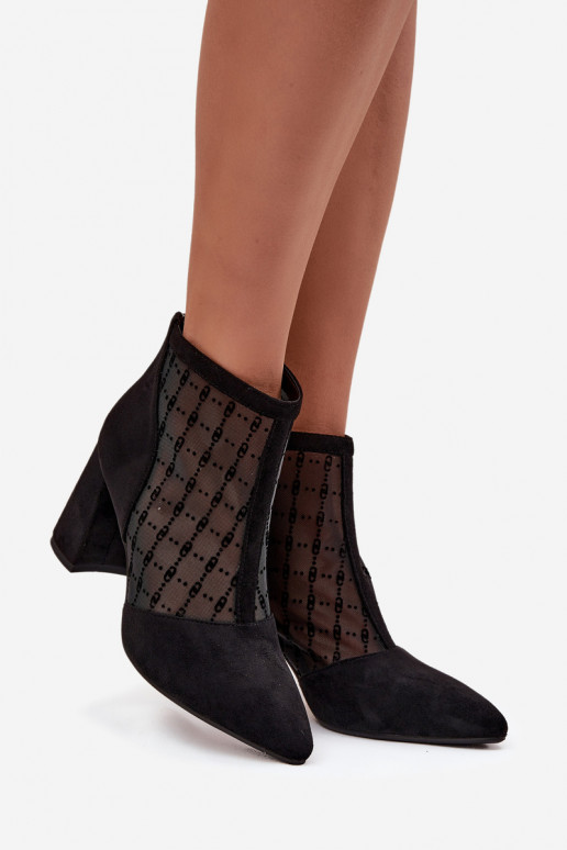 Moteriški aulinukai su tinkleliu D&A LZ52-944 juodos spalvos