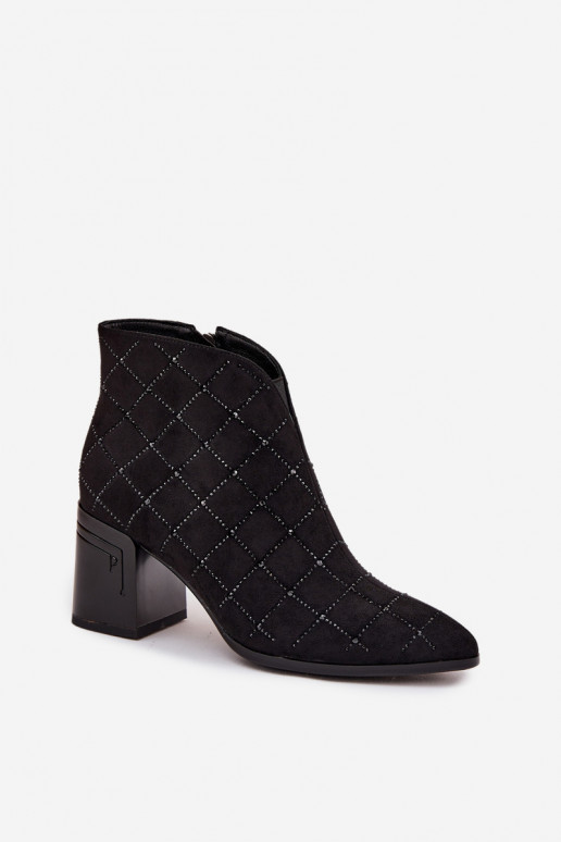 Moteriški aulinukai su dekoracija D&A MR52-133 juodos spalvos