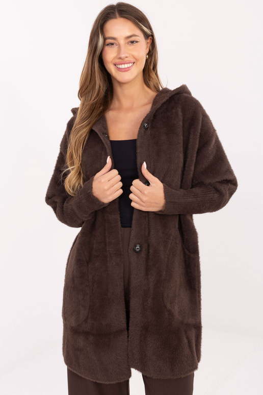 Paltas tamsiai rudos spalvos