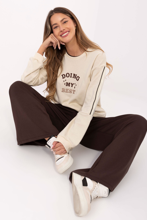 Tamsiai rudos laisvalaikio kelnės