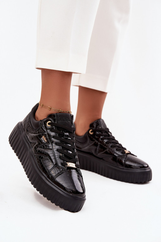 su lako efektu  modelio batai  su platforma Lee Cooper LCJ-25-09-3870 Juodos spalvos