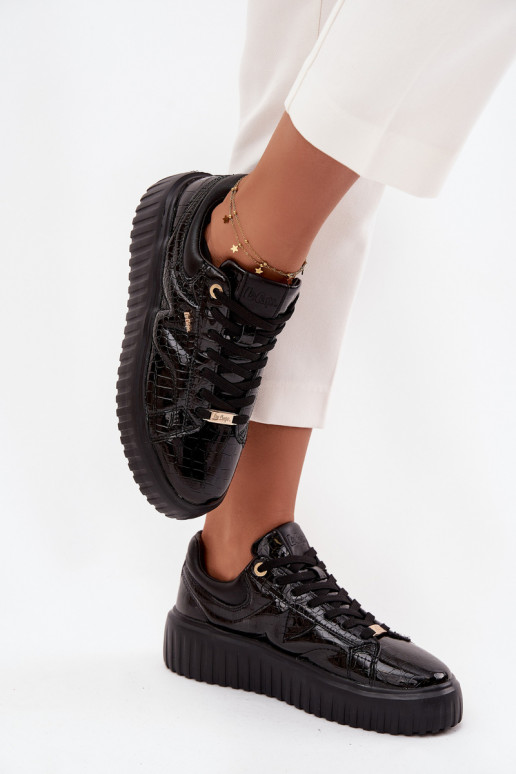 su lako efektu  modelio batai  su platforma Lee Cooper LCJ-25-09-3870 Juodos spalvos